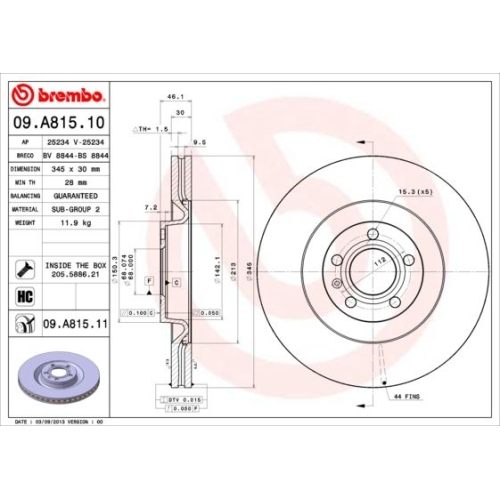 BREMBO Bremsscheibe PRIME LINE - UV Coated