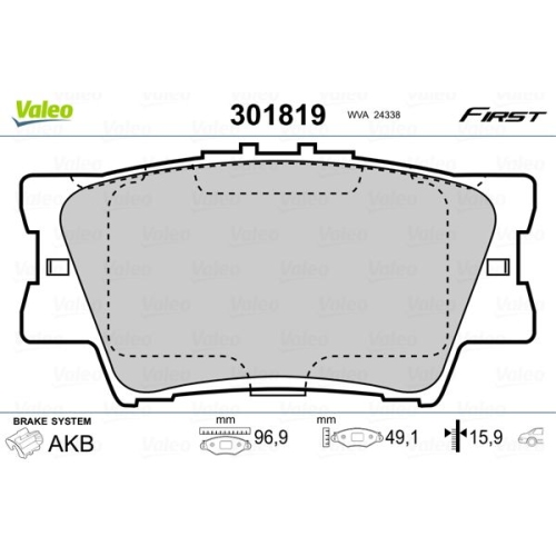 VALEO Bremsbelagsatz, Scheibenbremse FIRST
