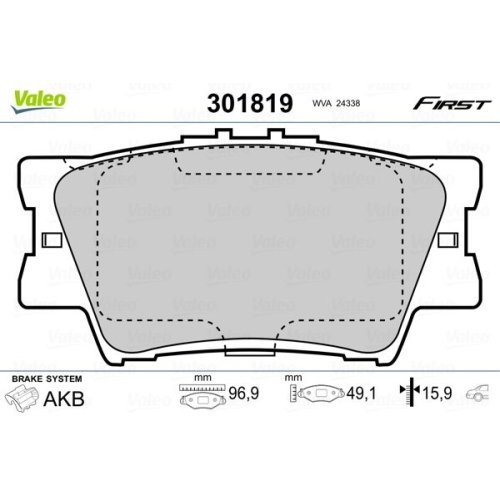 VALEO Bremsbelagsatz, Scheibenbremse FIRST