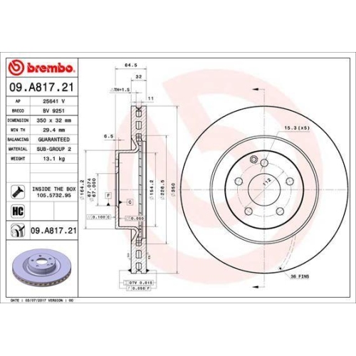 BREMBO Bremsscheibe PRIME LINE - UV Coated