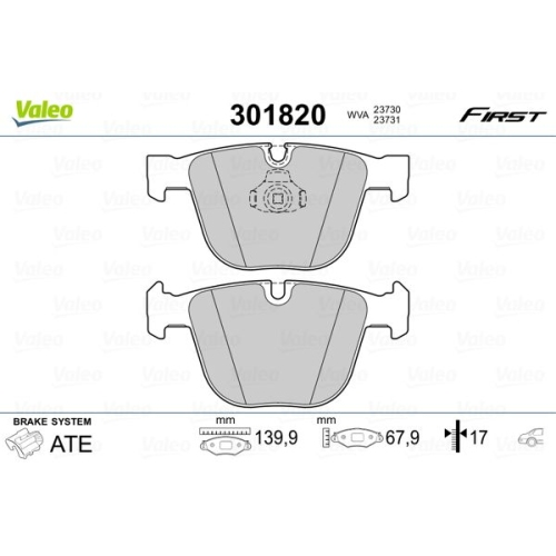 VALEO Bremsbelagsatz, Scheibenbremse FIRST