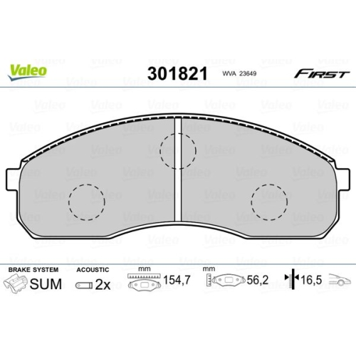 VALEO Bremsbelagsatz, Scheibenbremse FIRST