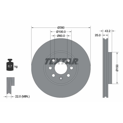 TEXTAR Bremsscheibe PRO