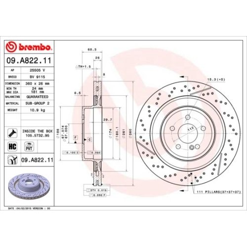 BREMBO Bremsscheibe PRIME LINE - UV Coated