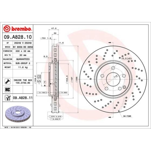 BREMBO Bremsscheibe PRIME LINE - UV Coated