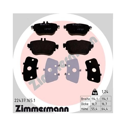 ZIMMERMANN Bremsbelagsatz, Scheibenbremse