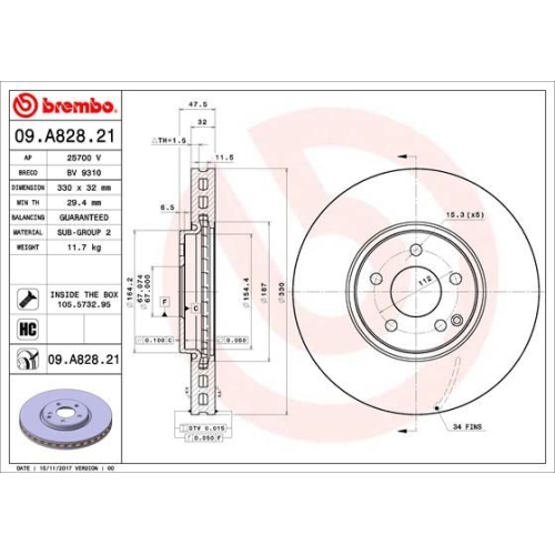 BREMBO Bremsscheibe PRIME LINE - UV Coated