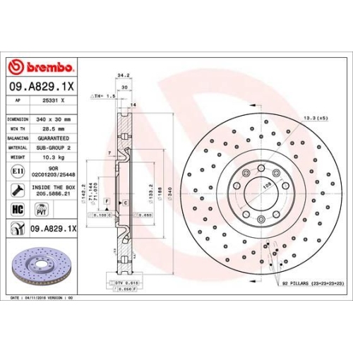 BREMBO Bremsscheibe XTRA LINE - Xtra