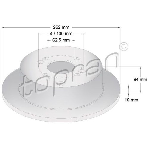 TOPRAN Bremsscheibe COATED