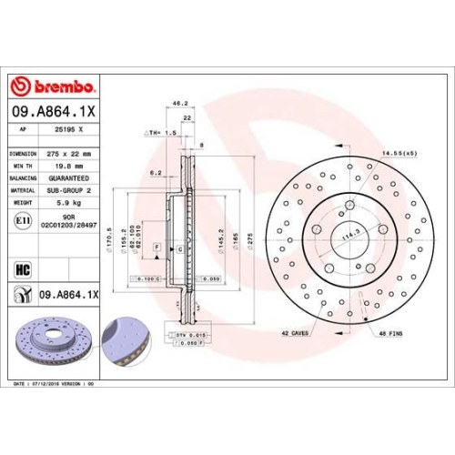 BREMBO Bremsscheibe XTRA LINE - Xtra