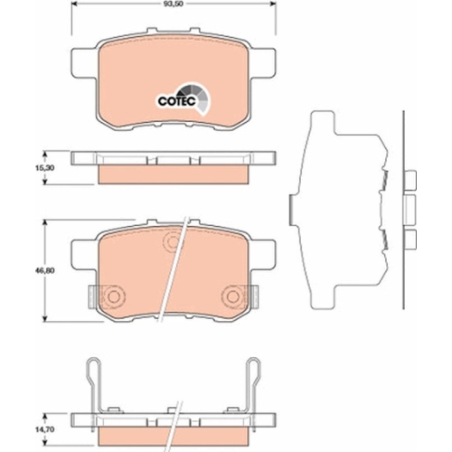 TRW Bremsbelagsatz, Scheibenbremse COTEC