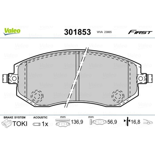 VALEO Bremsbelagsatz, Scheibenbremse FIRST