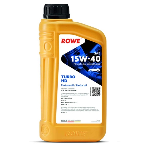 ROWE Motoröl HIGHTEC TURBO HD SAE 15W-40 (20007)