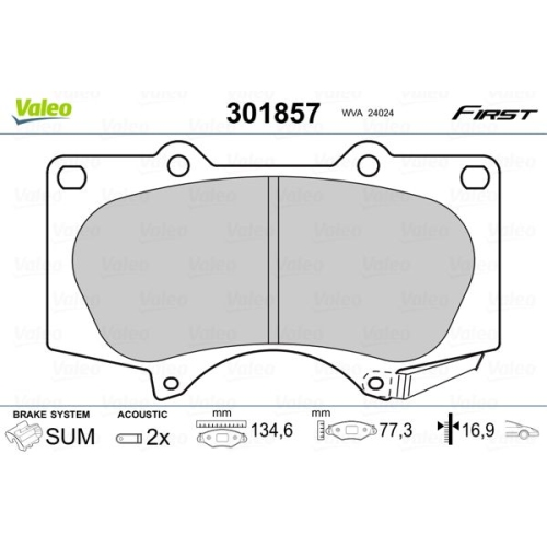 VALEO Bremsbelagsatz, Scheibenbremse FIRST