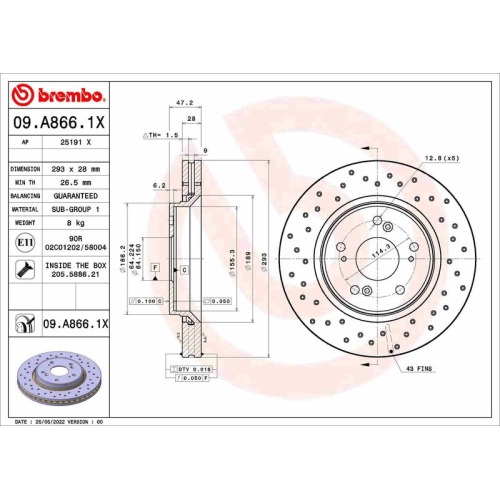 BREMBO Bremsscheibe XTRA LINE - Xtra