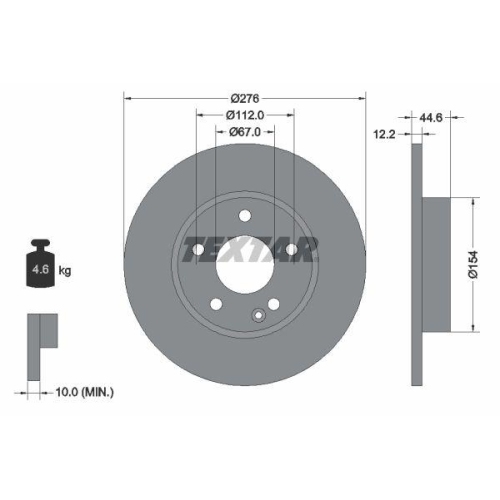 TEXTAR Bremsscheibe PRO
