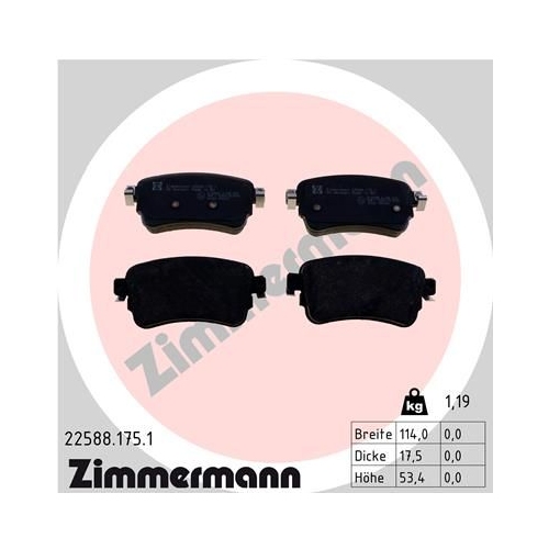 ZIMMERMANN Bremsbelagsatz, Scheibenbremse