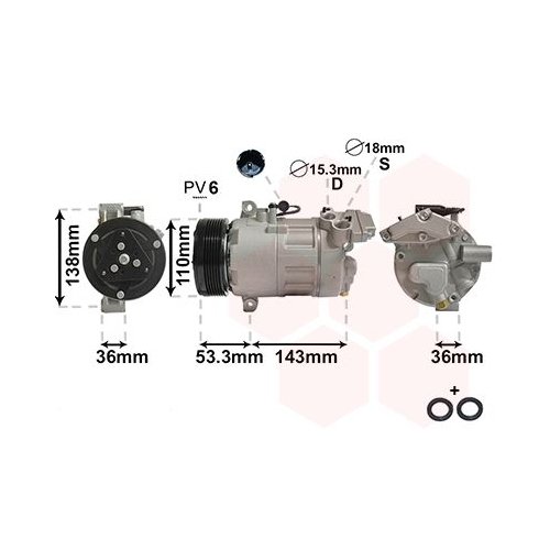 VAN WEZEL Kompressor, Klimaanlage *** IR PLUS ***