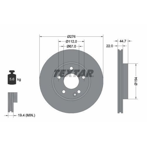 TEXTAR Bremsscheibe PRO