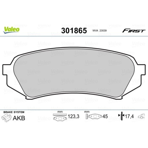 VALEO Bremsbelagsatz, Scheibenbremse FIRST