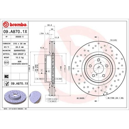 BREMBO Bremsscheibe XTRA LINE - Xtra