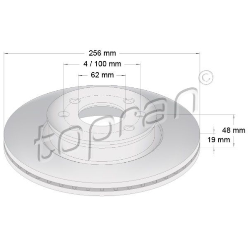 TOPRAN Bremsscheibe COATED