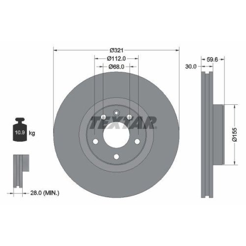 TEXTAR Bremsscheibe PRO+