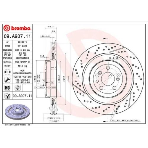 BREMBO Bremsscheibe PRIME LINE - UV Coated