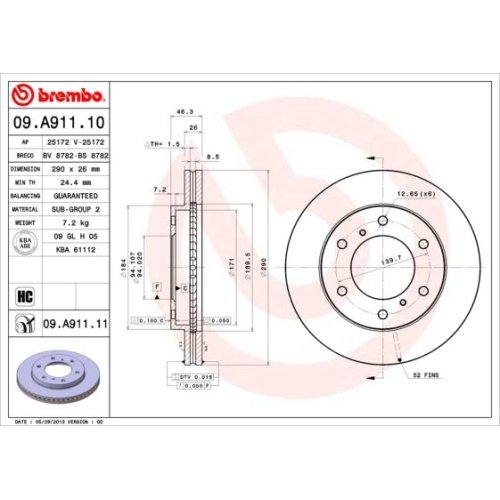 BREMBO Bremsscheibe PRIME LINE - UV Coated