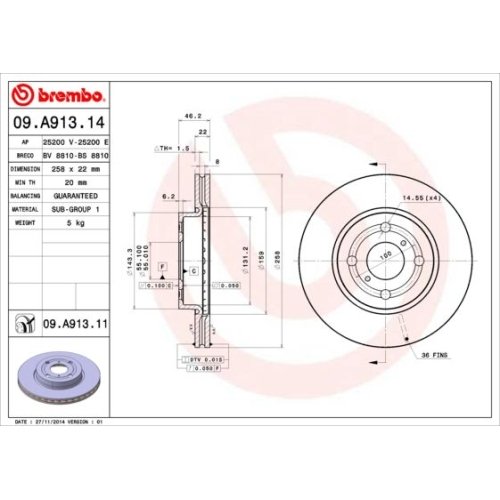 BREMBO Bremsscheibe PRIME LINE - UV Coated