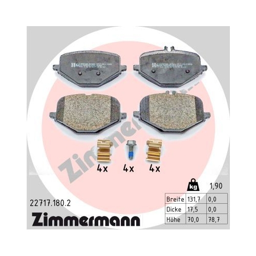 ZIMMERMANN Bremsbelagsatz, Scheibenbremse