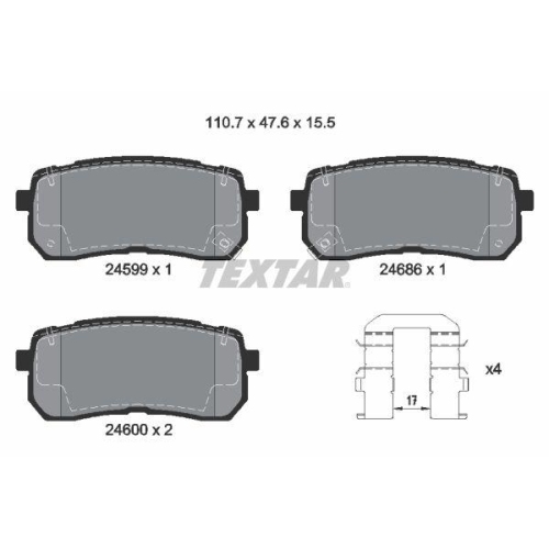TEXTAR Bremsbelagsatz, Scheibenbremse Q+