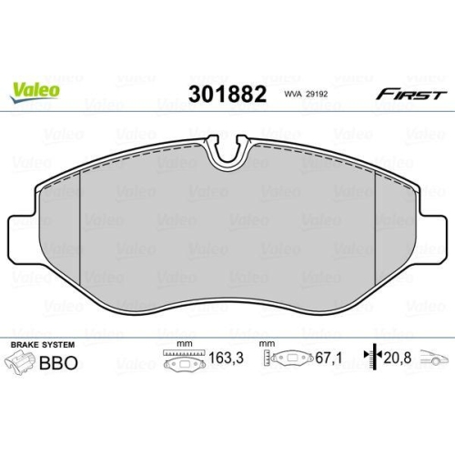 VALEO Bremsbelagsatz, Scheibenbremse FIRST