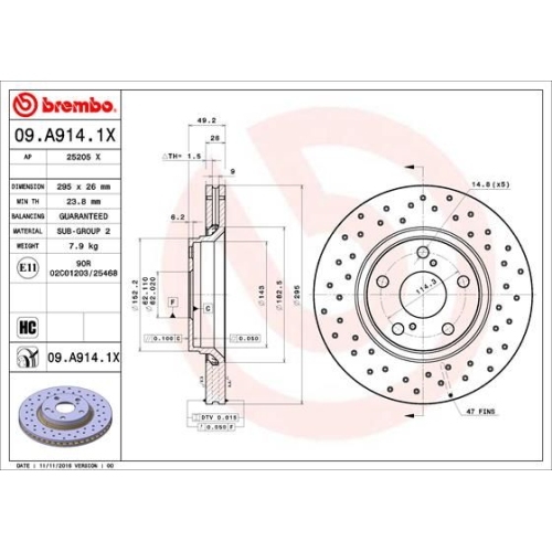 BREMBO Bremsscheibe XTRA LINE - Xtra