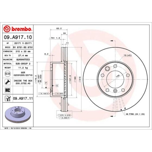 BREMBO Bremsscheibe PRIME LINE - UV Coated