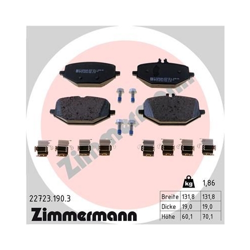 ZIMMERMANN Bremsbelagsatz, Scheibenbremse