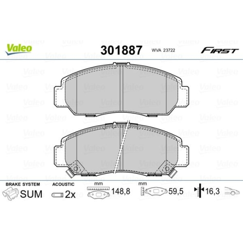 VALEO Bremsbelagsatz, Scheibenbremse FIRST