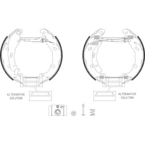 HELLA PAGID Bremsbackensatz Shoe Kit Pro