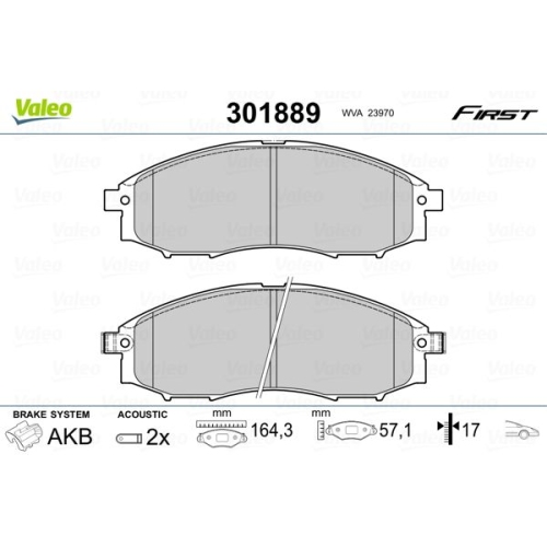 VALEO Bremsbelagsatz, Scheibenbremse FIRST