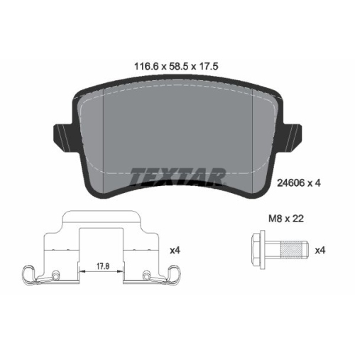 TEXTAR Bremsbelagsatz, Scheibenbremse Q+