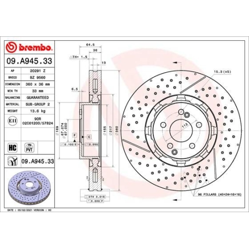 BREMBO Bremsscheibe PRIME LINE - Dual Cast