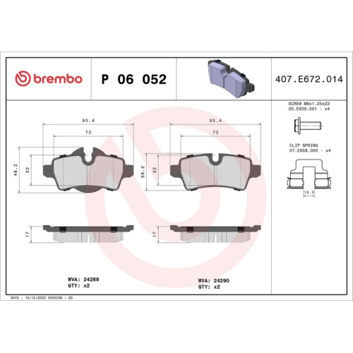 BREMBO Bremsbelagsatz, Scheibenbremse PRIME LINE