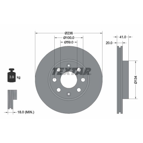 TEXTAR Bremsscheibe PRO