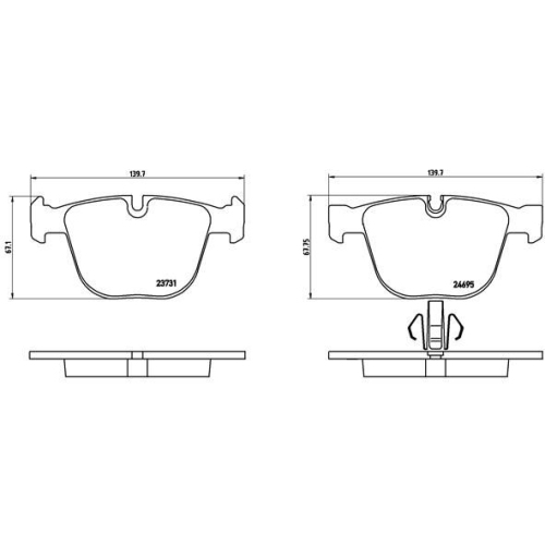 BREMBO Bremsbelagsatz, Scheibenbremse PRIME LINE