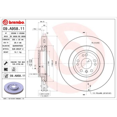 BREMBO Bremsscheibe PRIME LINE - UV Coated