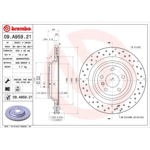 BREMBO Bremsscheibe PRIME LINE - UV Coated