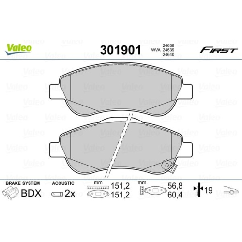 VALEO Bremsbelagsatz, Scheibenbremse FIRST