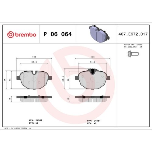 BREMBO Bremsbelagsatz, Scheibenbremse XTRA LINE