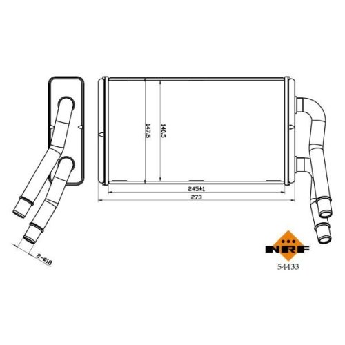 NRF Wärmetauscher, Innenraumheizung EASY FIT