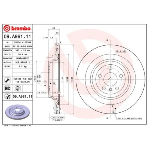 BREMBO Bremsscheibe PRIME LINE - UV Coated